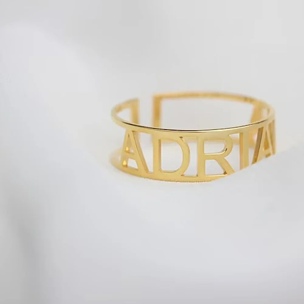 Personalised Capital Letters Name Ring