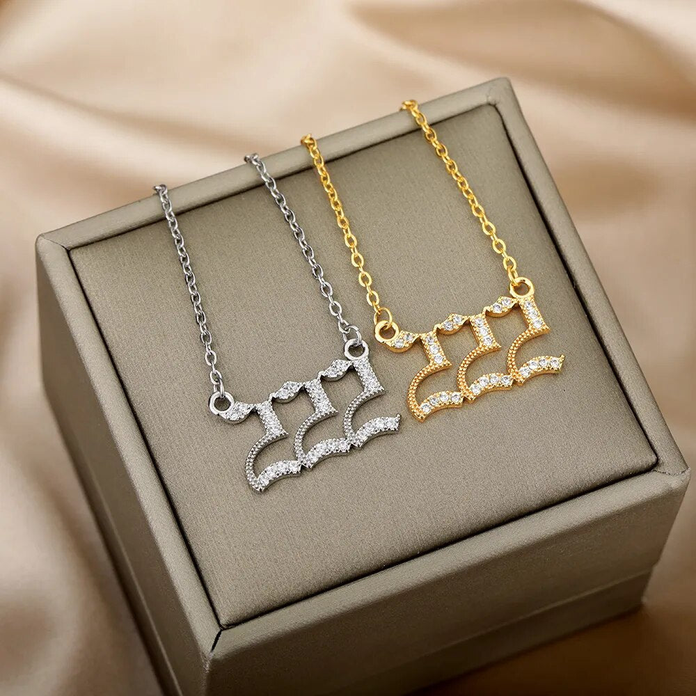 angel number necklace 222