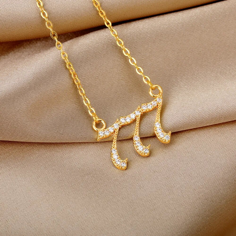 Angel Number Necklace with Crystals 777