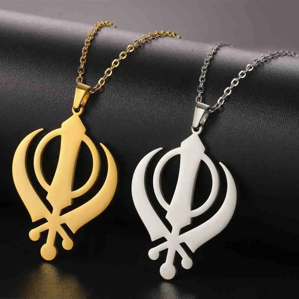 Sikh Khanda Pendant Necklace