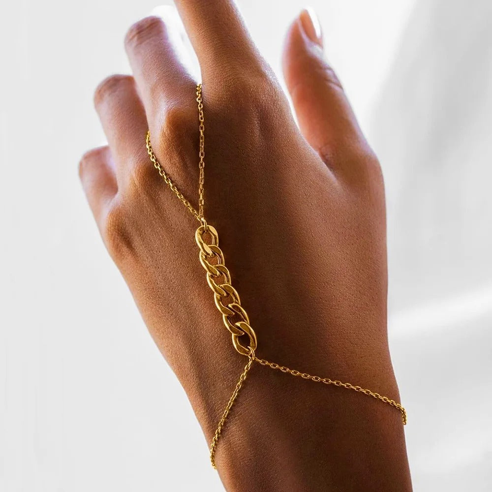 Boho Hand Chain Ring Bracelet