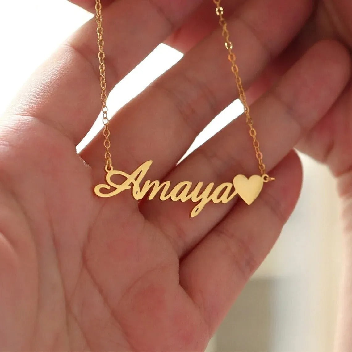 Name Necklace with Heart