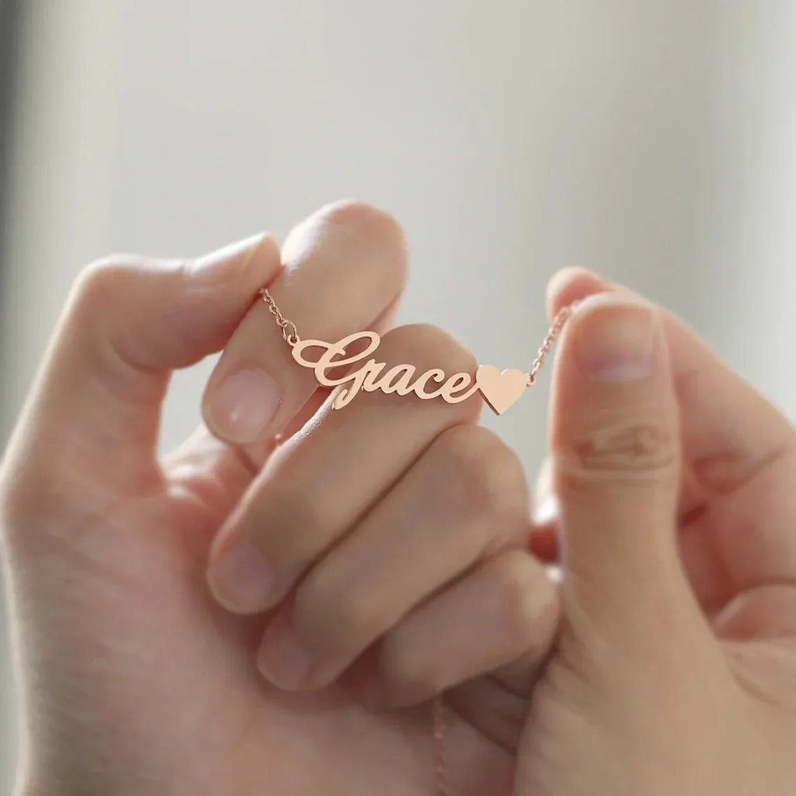 Name Necklace with Heart