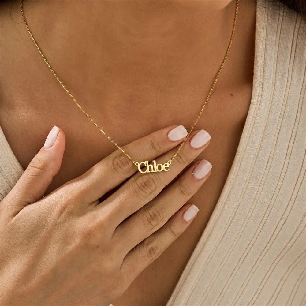 Personalised custom Name Necklace with Box Chain
