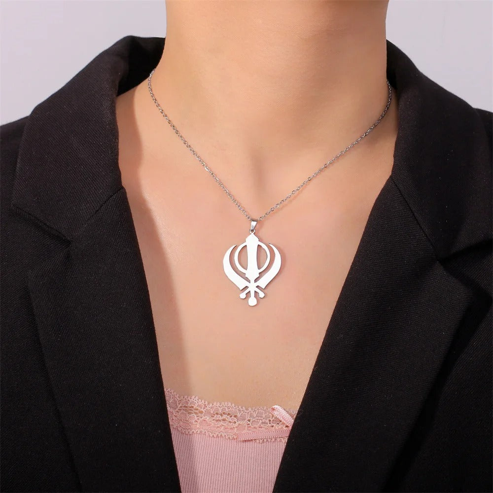 Sikh Khanda Pendant Necklace