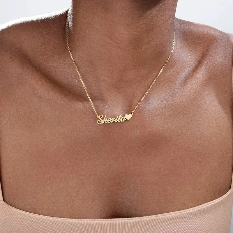 Name Necklace with Heart