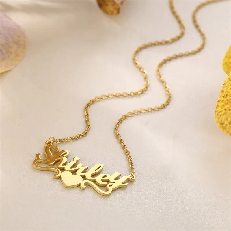 Personalised Name Necklace with Heart Design
