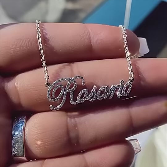 ame necklace crystals diamonds silver