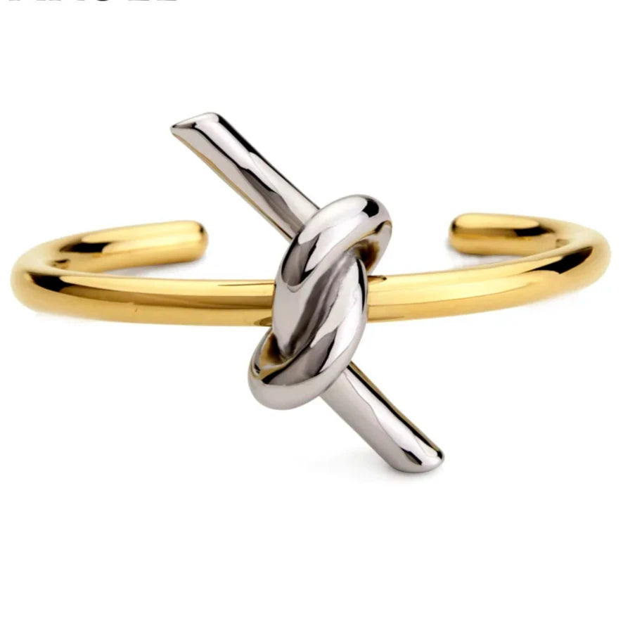 stylish knot bangle for women gold silver