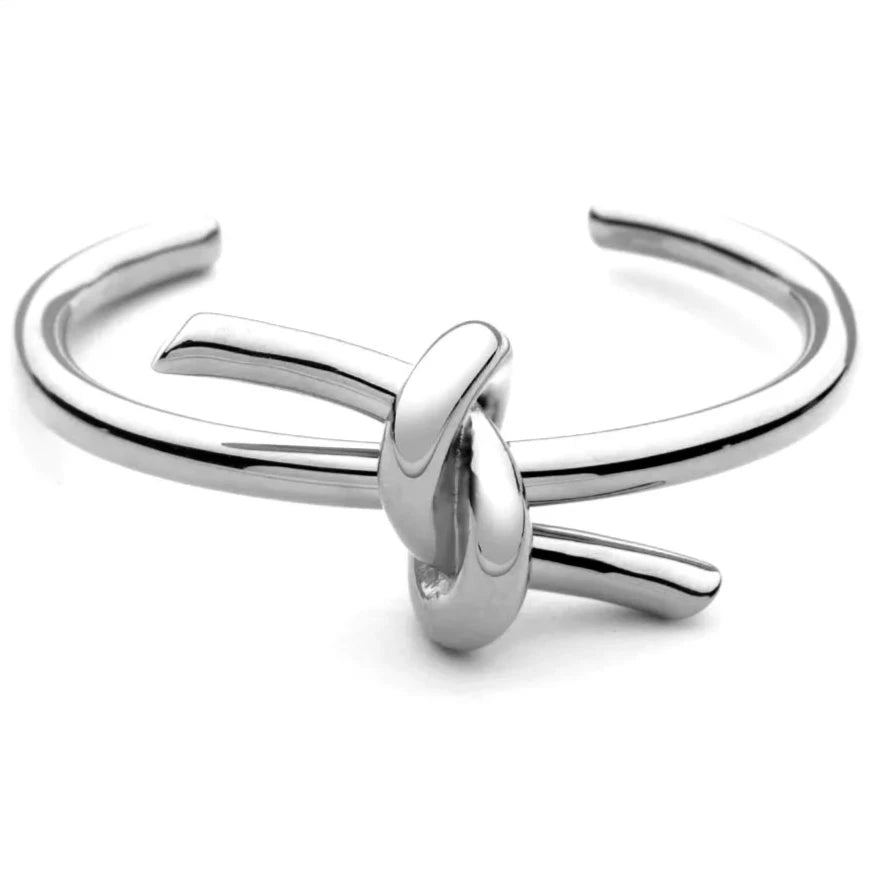 silver stylish knot bangle for women