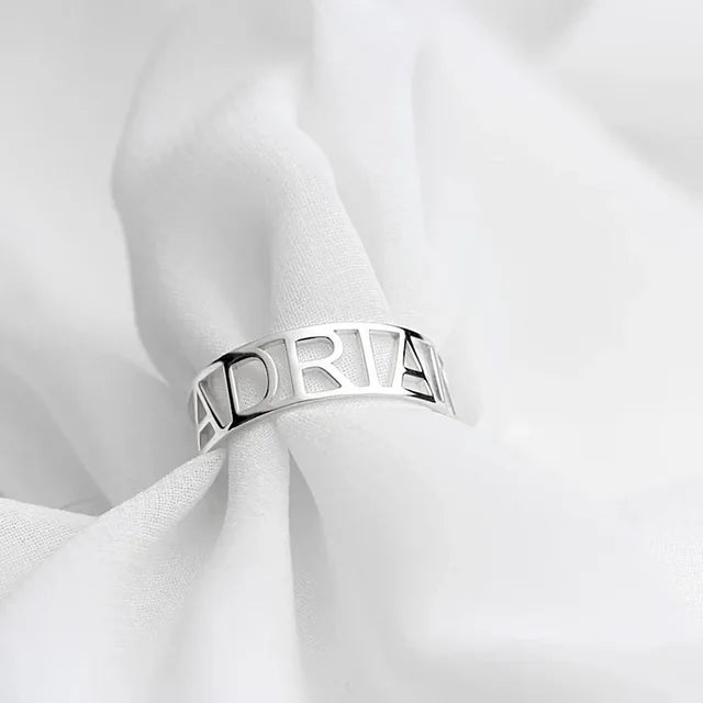 Personalised Capital Letters Name Ring