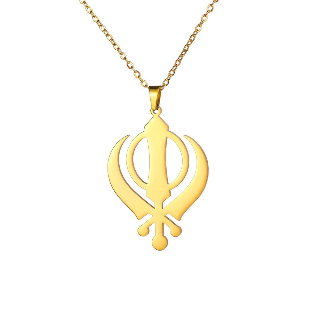 Sikh Khanda Pendant Necklace