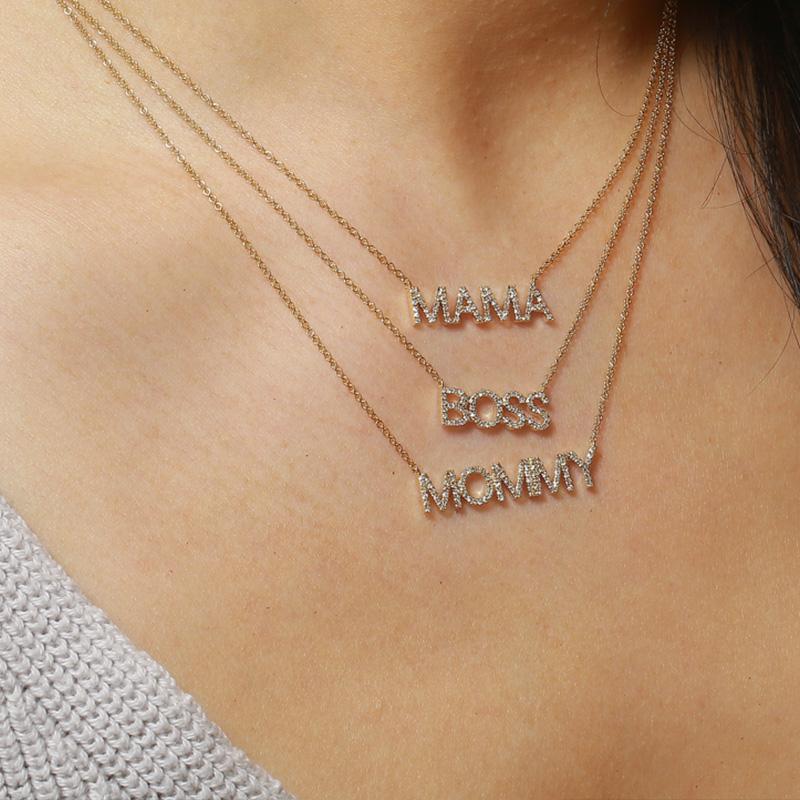 Personalised Capital Letters Crystals Name Necklace