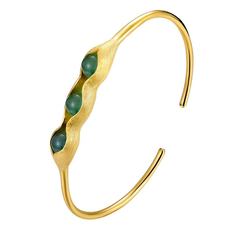 gold aventurine bangle pea in pod