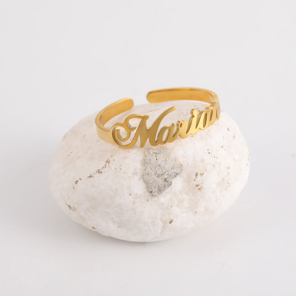 personalised custom name ring gold
