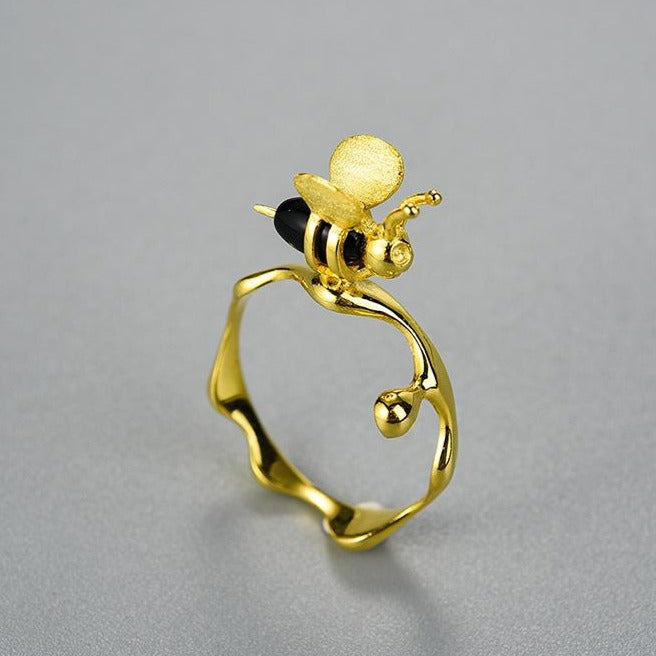 Honey Bee Ring - Gold Vermeil 925 Sterling Silver