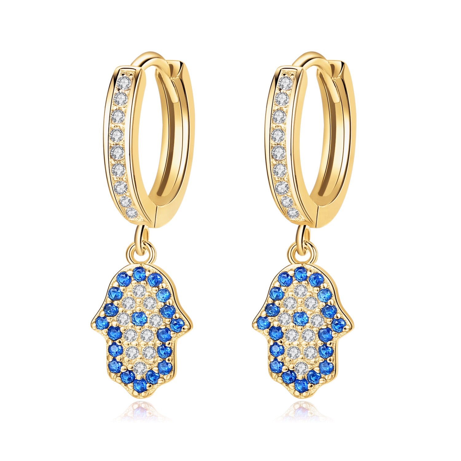 Evil Eye Dainty Sterling Silver Earrings gold