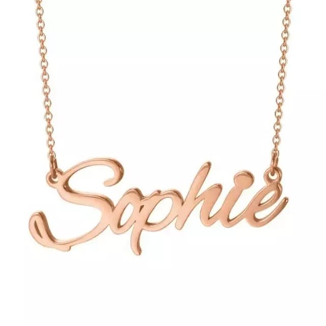personalised name necklace gold
