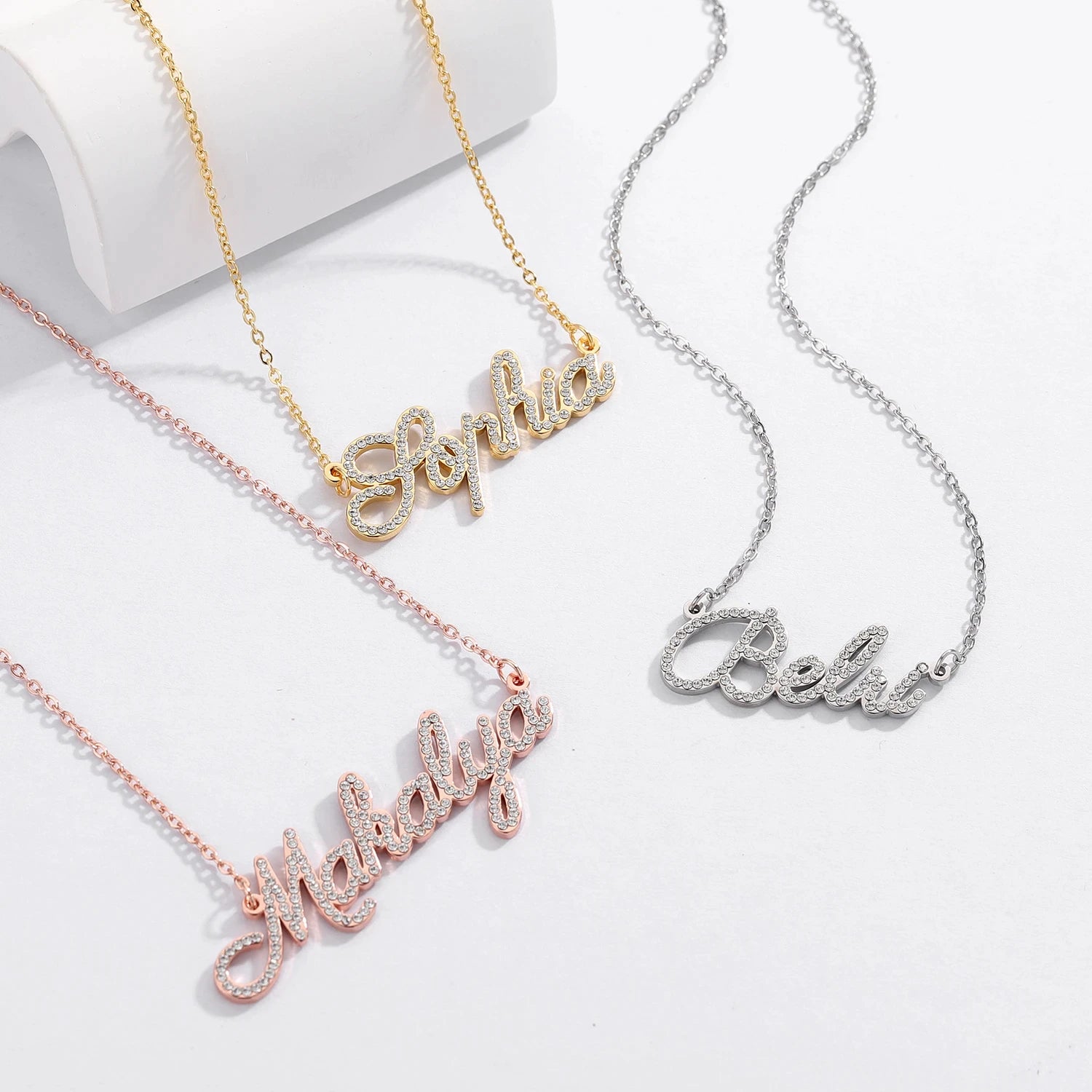 Personalised Name Necklace with Crystals
