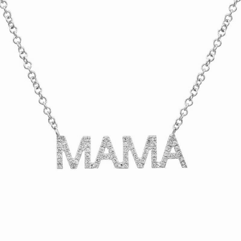 Personalised Capital Letters Crystals Name Necklace  silver