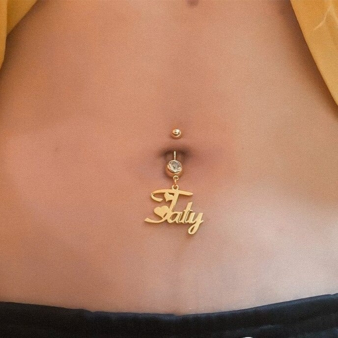 Personalised Belly Button Bar Piercing Custom Rings UK
