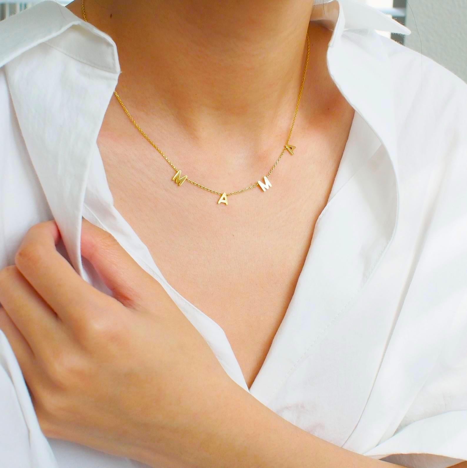 personalised gold mama necklace mothers gift