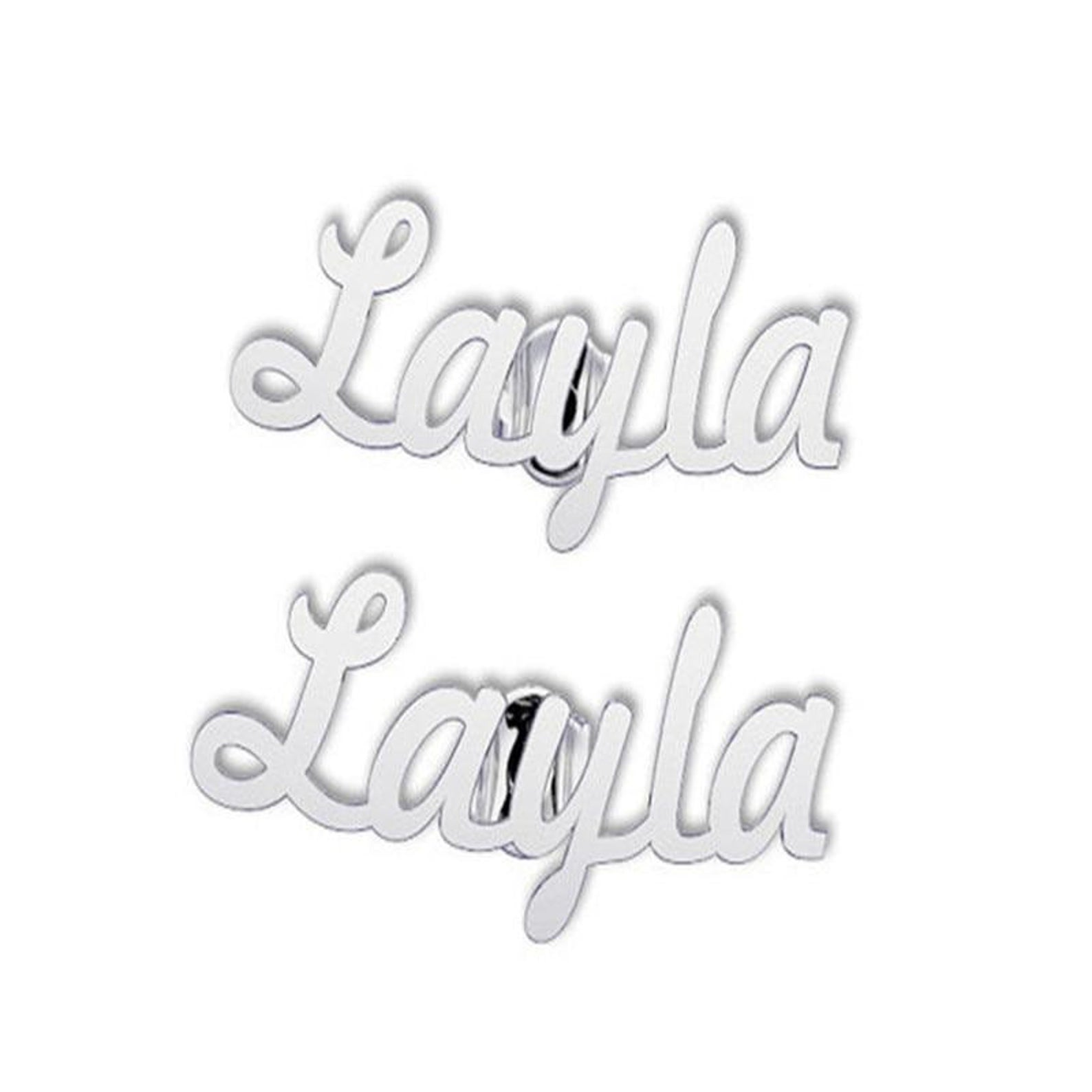 custom name earrings studs silver