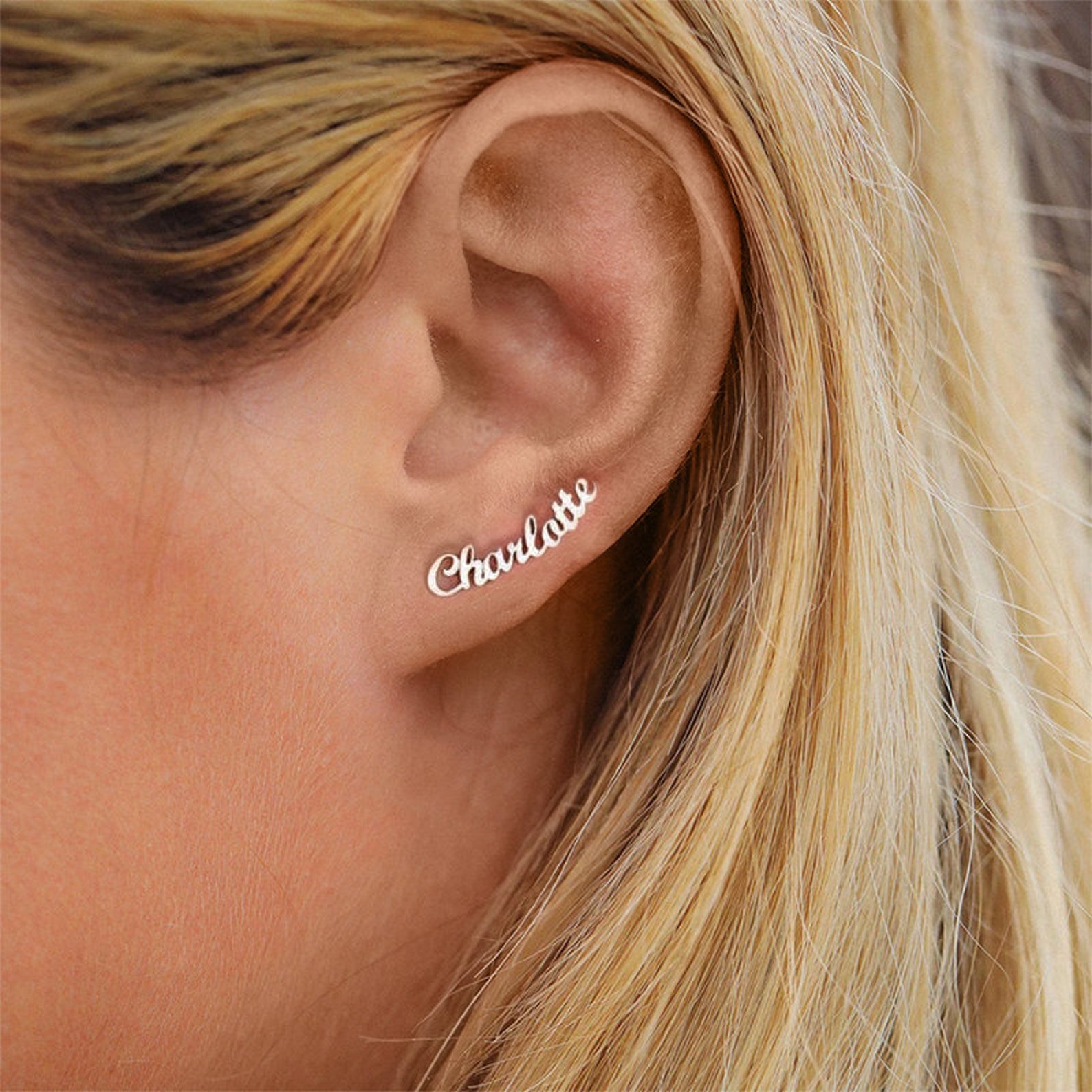 customised stud name earrings uk