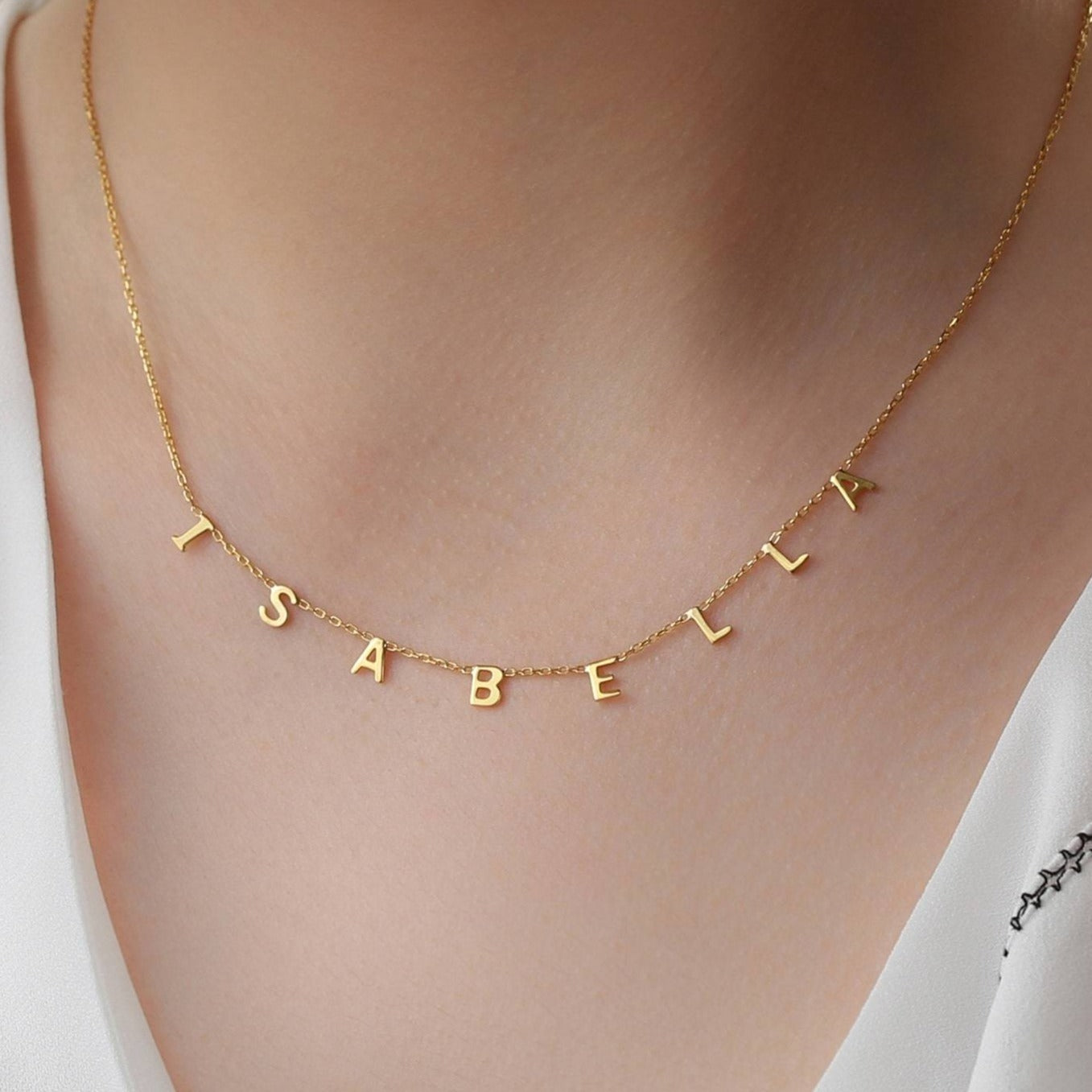 personalised dangle initial letter necklace