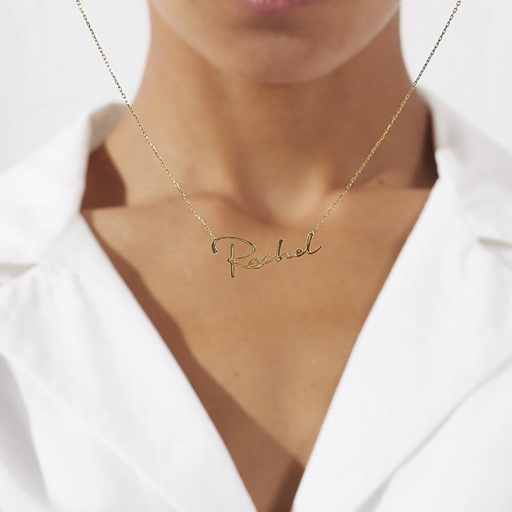 Personalised Signature Handwriting Necklace - 18ct Gold Plated