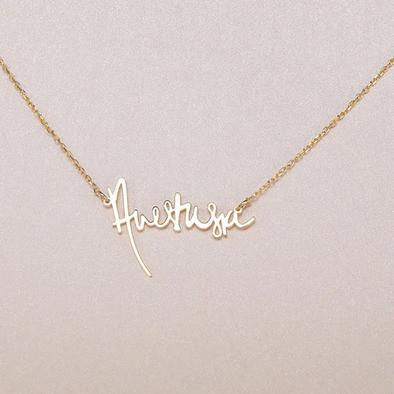 Personalised Signature Handwriting Necklace - 18ct Gold Plated