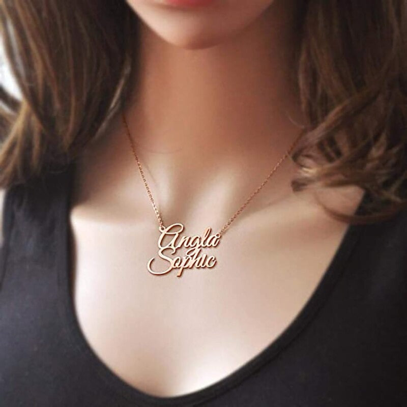 personalised two name necklace