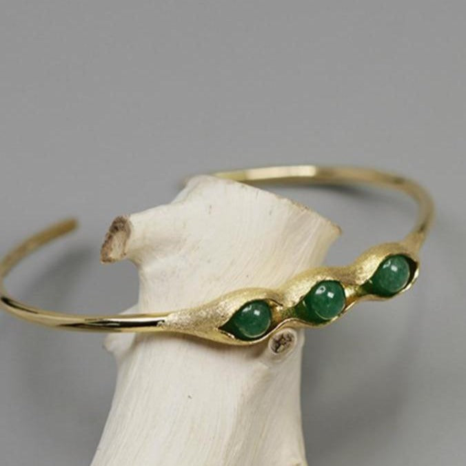 Pea in the Pod Gold Aventurine Bangle