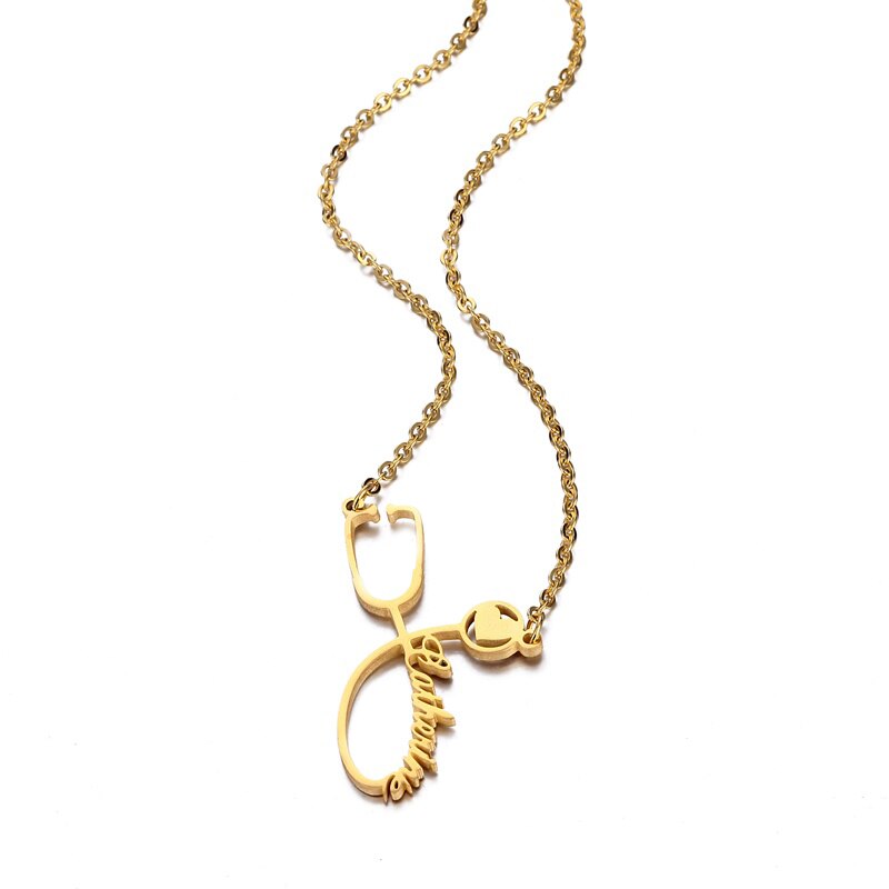 Custom Stethoscope Name Necklace - Medical Student, Doctor, Nurse, NHS