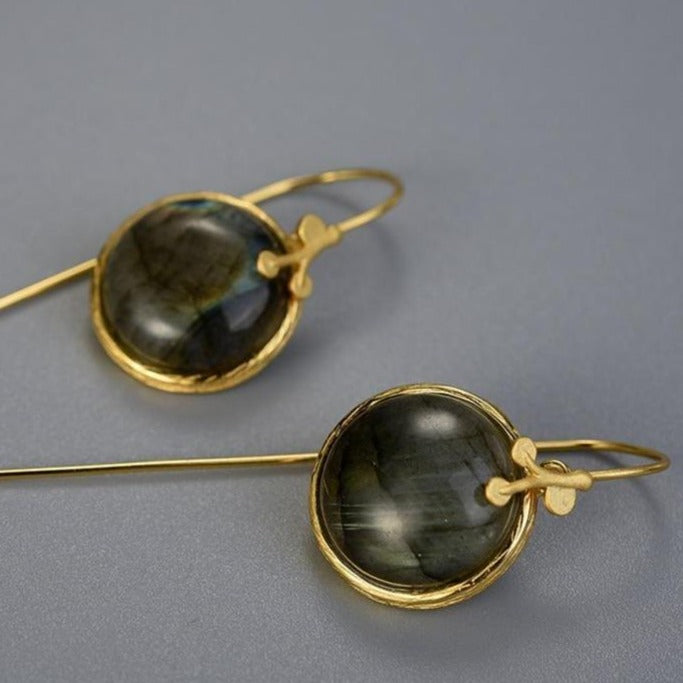 Gold Labradorite Earrings handmade