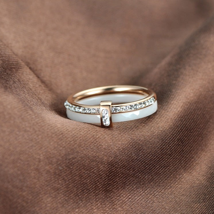 Ceramic Ring with Crystals