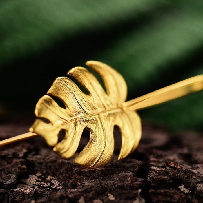 Gold Monstera Leaf Earrings | Handmade Statement Jewellery