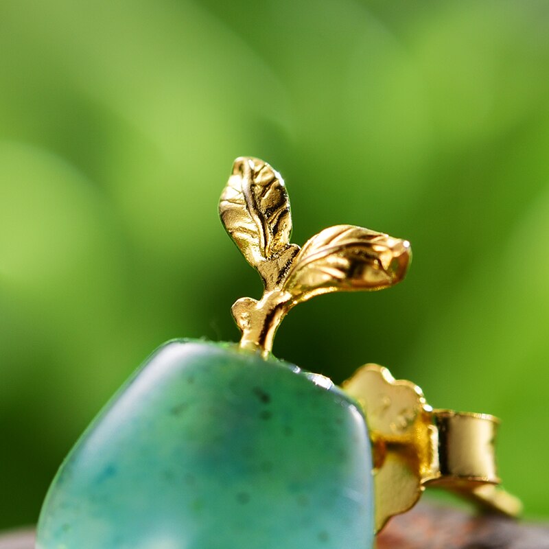 gold vermeil Aventurine Stud Earrings