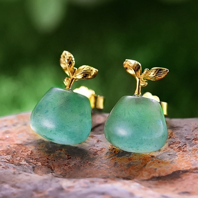 Aventurine Stud Earrings green