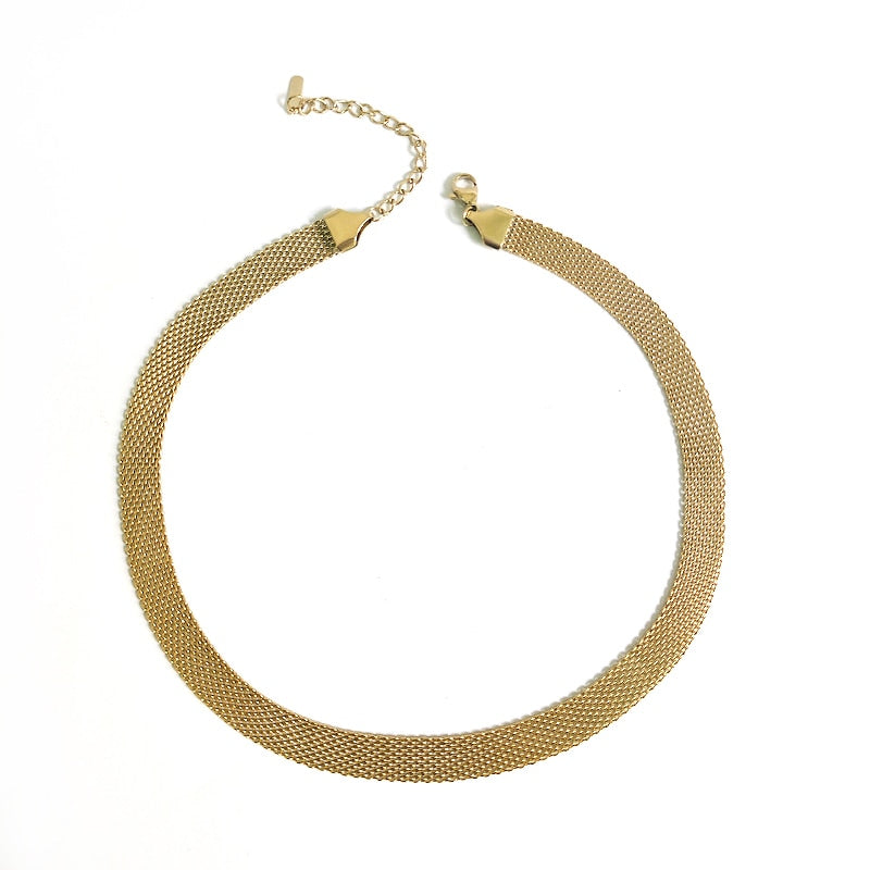 gold weaved choker necklace