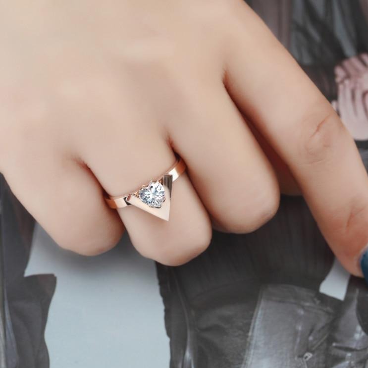 gold plated cocktail ring with crystal