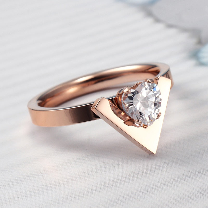 rose gold wedding band crystal