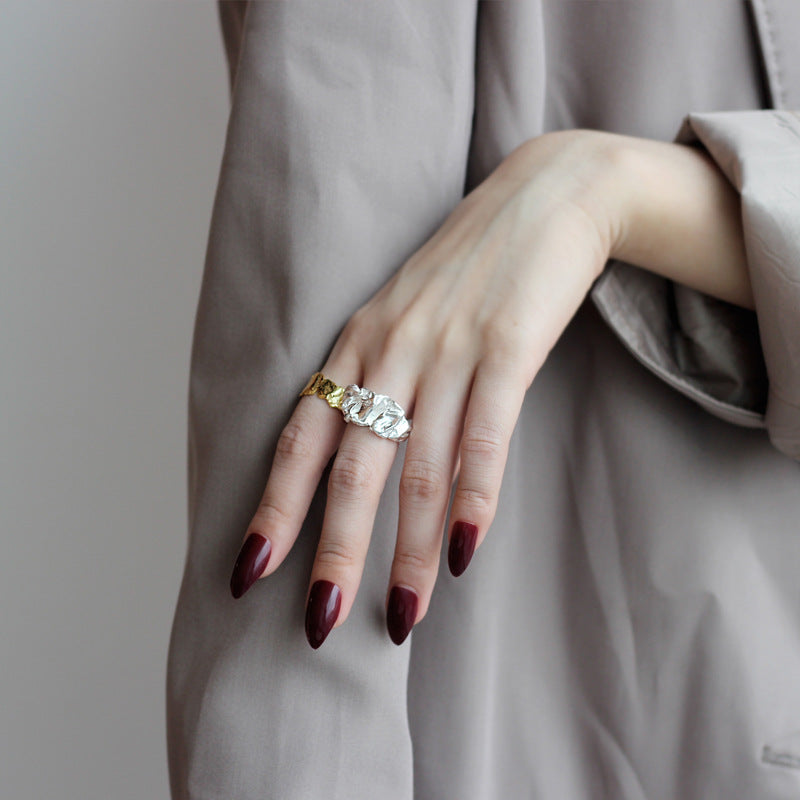 Gold Vermeil Irregular Handmade Textured Ring