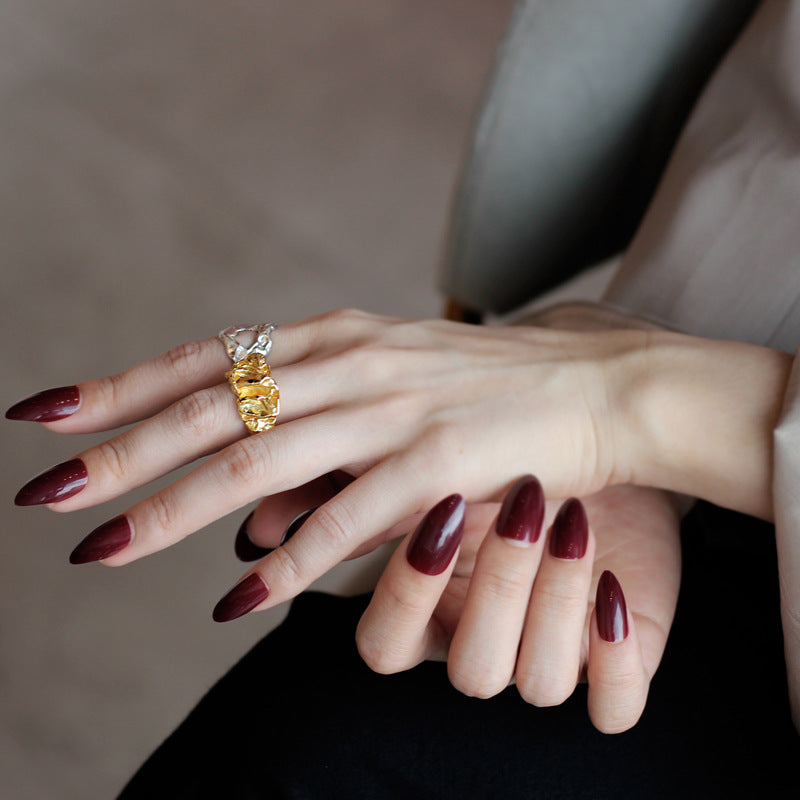 Gold Vermeil Irregular Handmade Textured Ring
