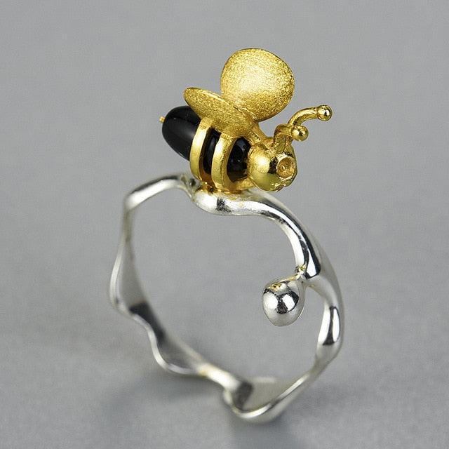 Honey Bee Ring - Gold Vermeil 925 Sterling Silver