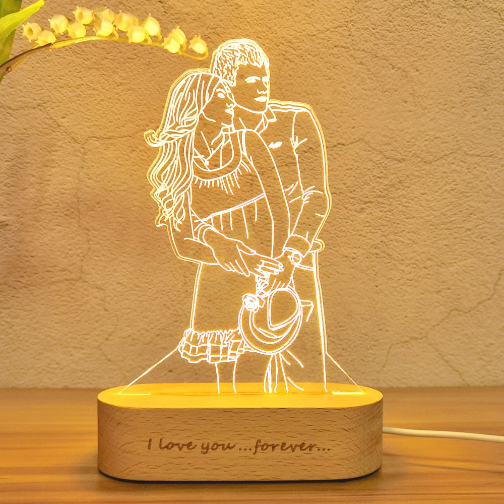 Personalised Custom Photo 3D Night Light Lamp