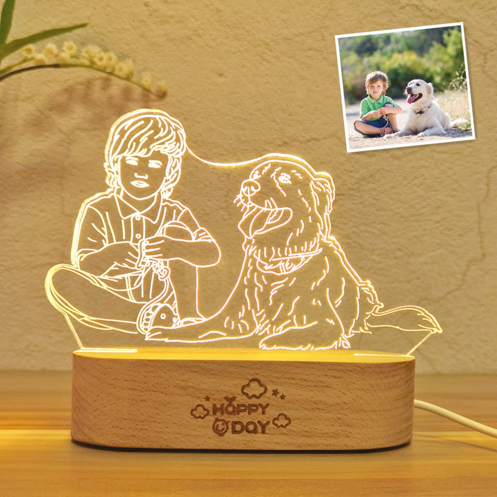 Personalised Custom Photo 3D Night Light Lamp
