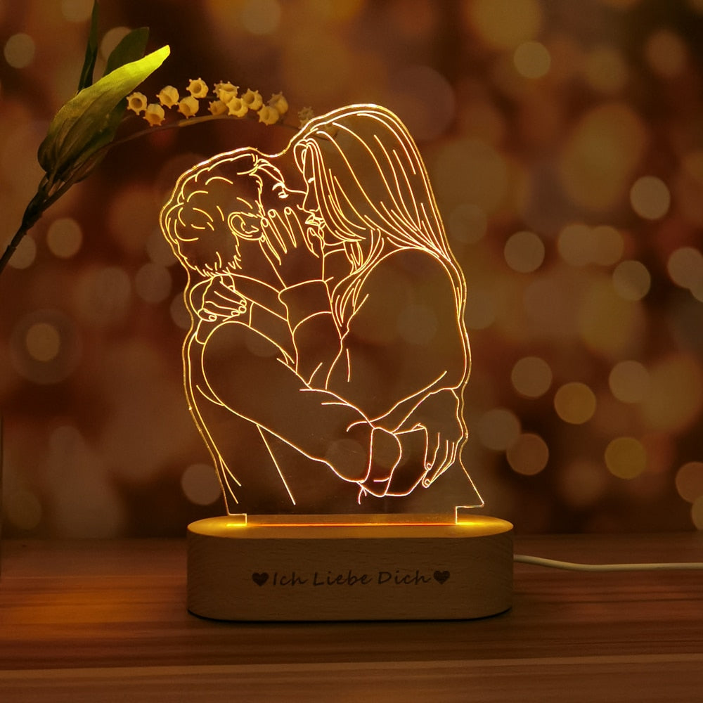 Personalised Custom Photo 3D Night Light Lamp