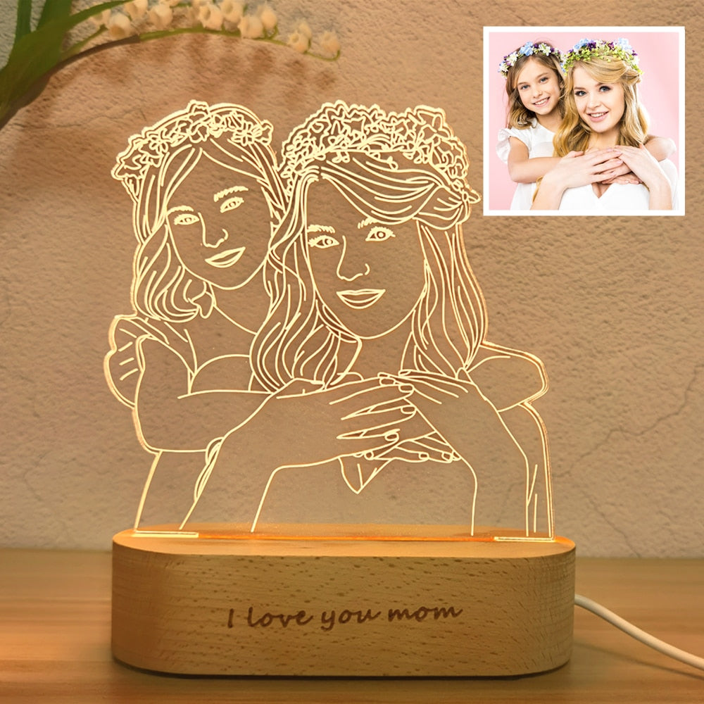 Personalised Custom Photo 3D Night Light Lamp