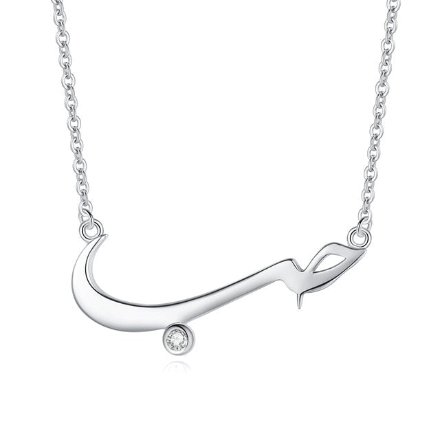 hub love in arabic necklace gold zirconia diamonds